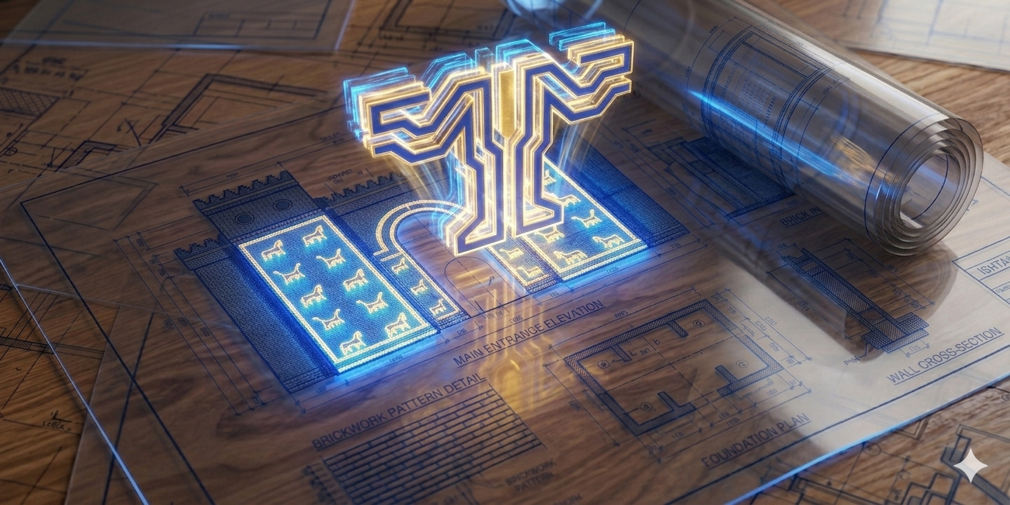 Tawazun Alemaar logo on engineering blueprint